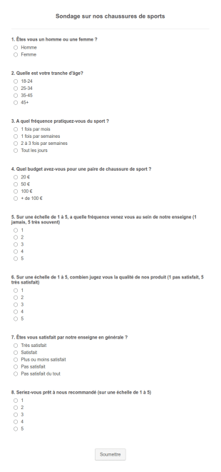 Sondage Sur Nos Chaussures De Sports