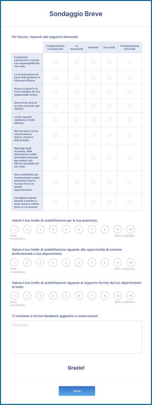 Sondaggio Breve Form Template