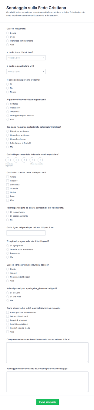 Sondaggio Cristiano