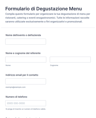 Sondaggio Di Degustazione Del Menù