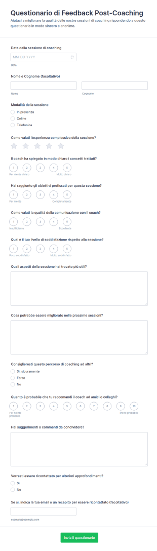 Sondaggio Di Feedback Sulla Sessione Di Coaching