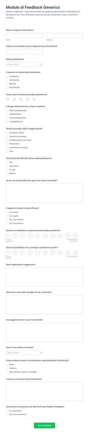 Sondaggio Di Feedback