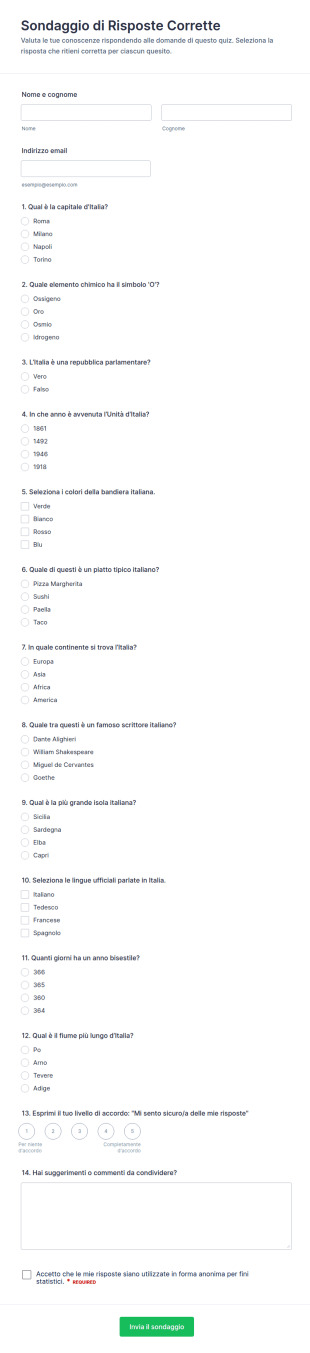 Sondaggio Di Risposta Corretta