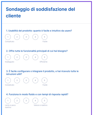 Sondaggio Di Soddisfazione Del Cliente Form Template
