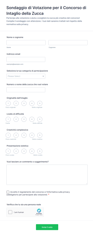 Sondaggio Di Votazione Per Il Concorso Di Intaglio Della Zucca
