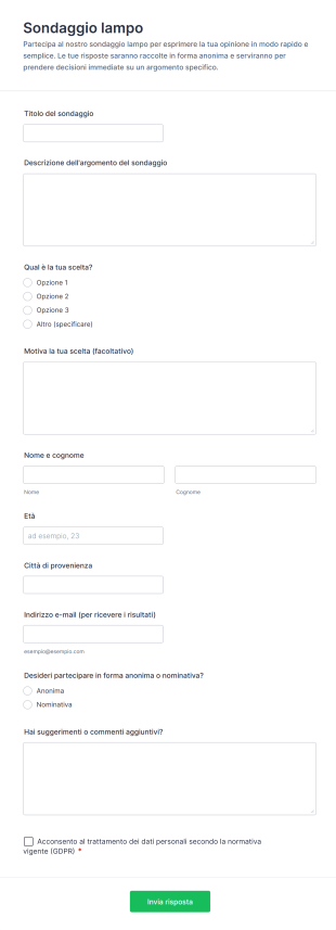 Sondaggio Lampo