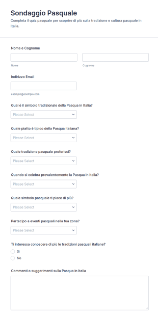 Sondaggio Pasquale