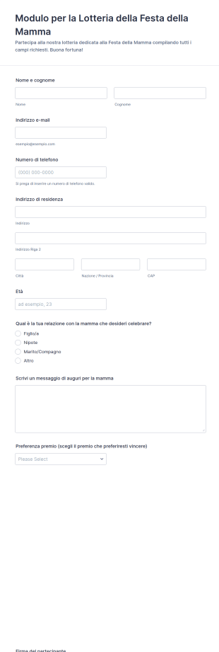 Sondaggio Per La Lotteria Della Festa Della Mamma