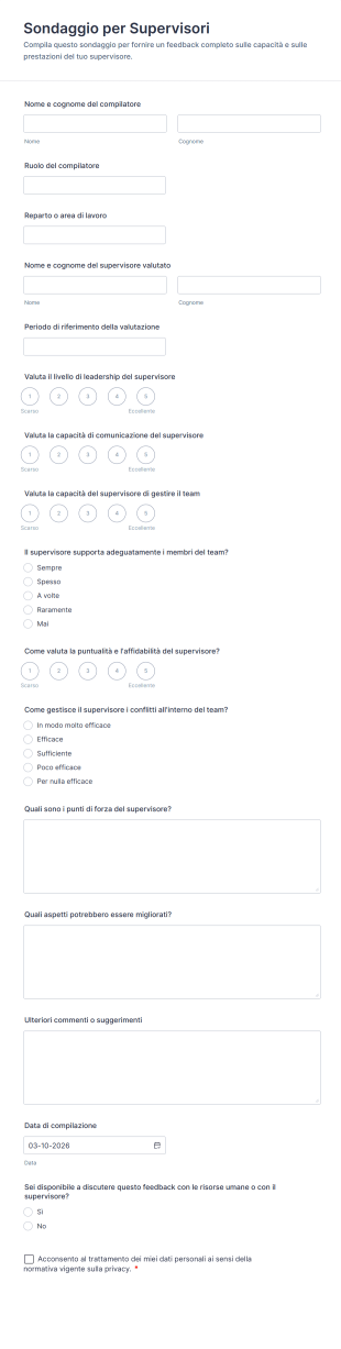 Sondaggio Per Supervisori