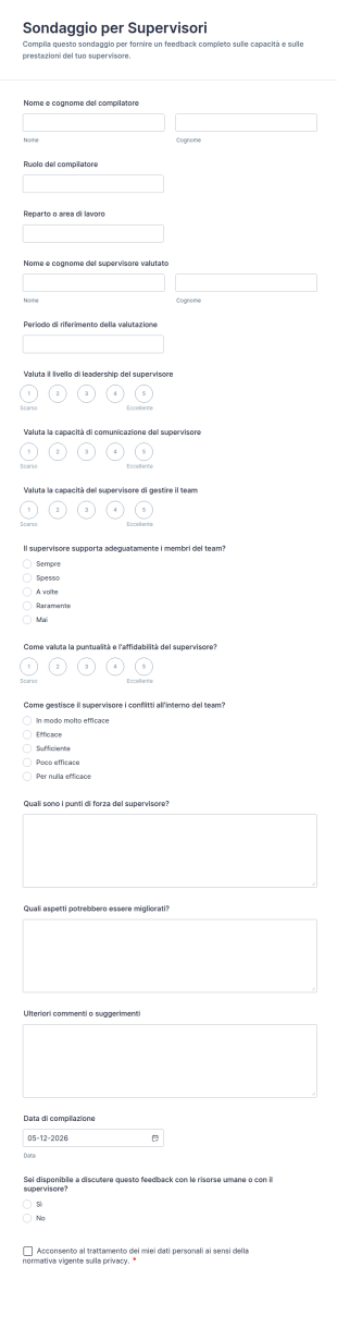 Sondaggio Per Supervisori