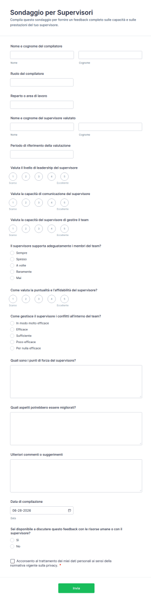 Sondaggio Per Supervisori