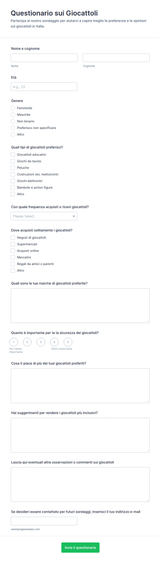 Sondaggio Sui Giochi Per Bambini