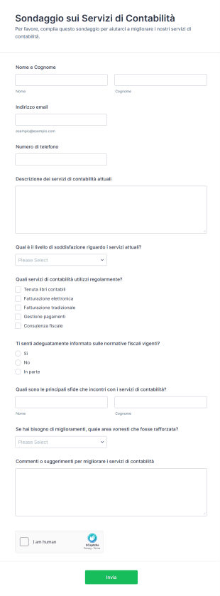 Sondaggio Sui Servizi Di Contabilità