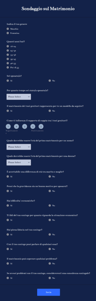 Sondaggio Sul Matrimonio