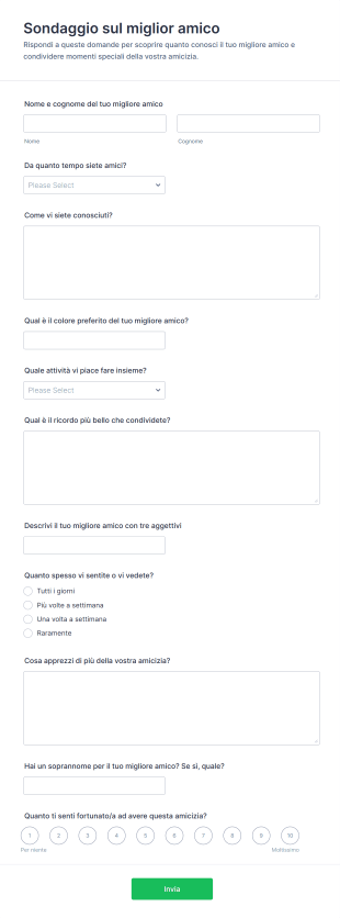 Sondaggio Sul Miglior Amico