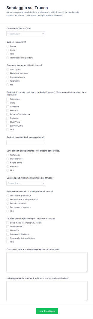 Sondaggio Sul Trucco