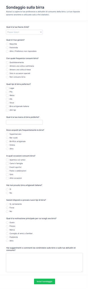 Sondaggio Sulla Birra