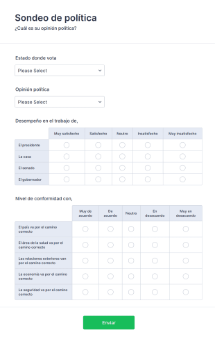 Sondeo De Política Form Template