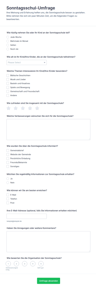 Sonntagsschul Umfrage