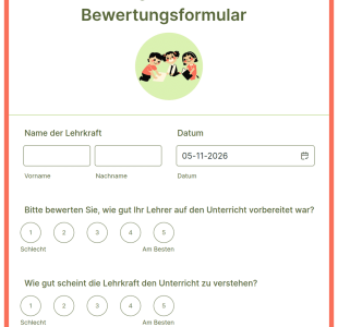 Sonntagsschullehrer Bewertungsformular