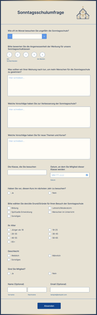 Sonntagsschulumfrage Form Template