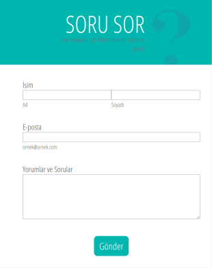 Soru Ve Yorum Taslağı Form Şablonu