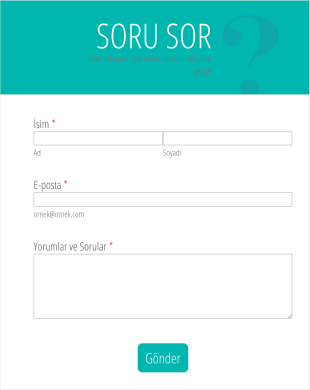 Soru Ve Yorum Taslağı Form Şablonu