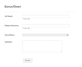 Sorun & Öneri Form Şablonu