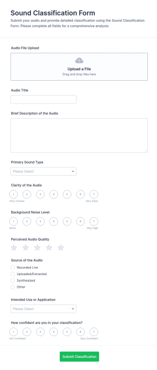 Sound Classification Form Template