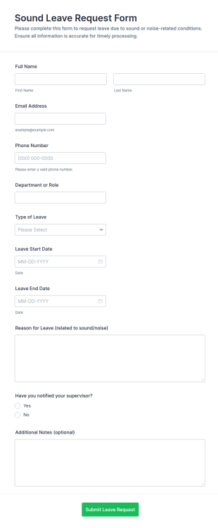 Sound Leave Request Form Template