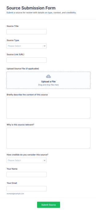 Source Submission Form Template