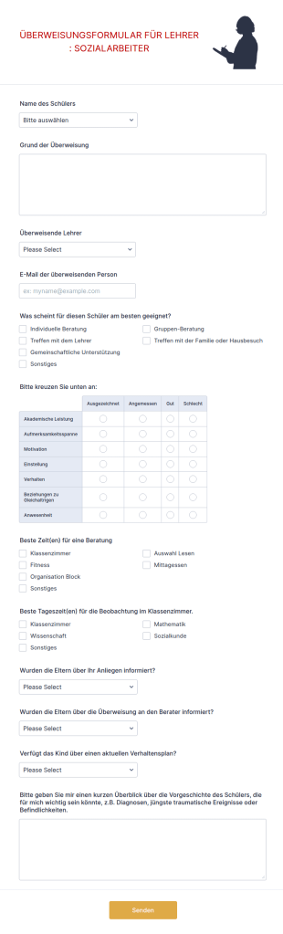 Sozialarbeiter Überweisungsformular