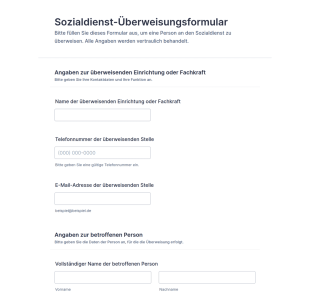 Sozialdienst Überweisungsformular
