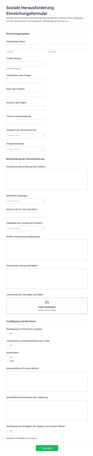 Soziale Challenge Einsendung Survey