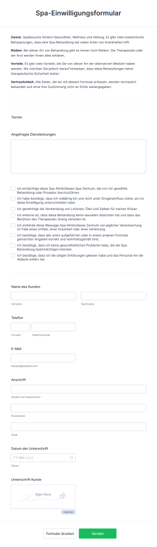 Spa Einwilligungsformular