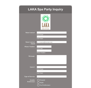 SPA Party Inquiry Form Template