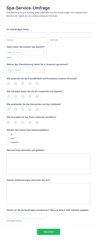 Spa Service Umfrage