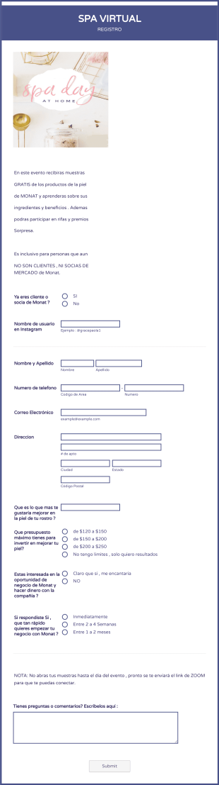 Spa Virtual Grace Camuy Form Template