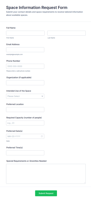 Space Information Request Form Template