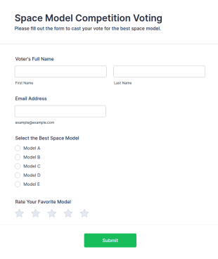 Space Model Competition Voting Form Template