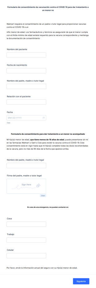 Spanish Covid Vaccine Forms