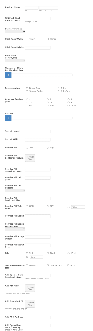 Spec Creation Form Template