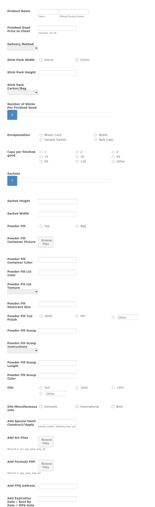 Spec Creation Form Template