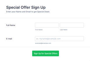 Special Offers Sign Up Form Template