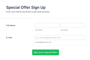 Special Offers Sign Up Form Template