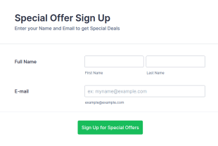 Special Offers Sign Up Form Template