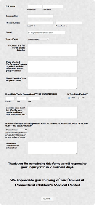 Special Visitor Request Form Template