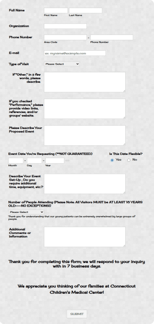 Special Visitor Request Form Template