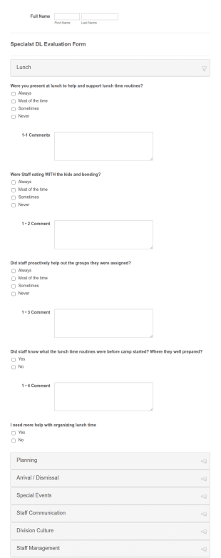 Specialist DL Evaluation Form Template