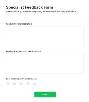 Specialist Feedback Form Template
